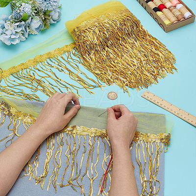 Polyester Tassel Lace Ribbon OCOR-WH0070-175E-1