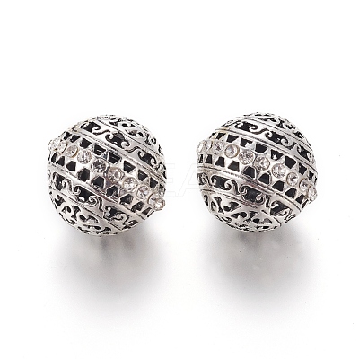 Alloy Rhinestone Beads RB-E519-01AS-1