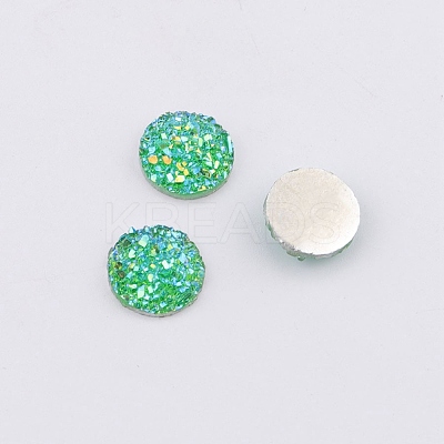 Druzy Resin Cabochons RESI-WH0026-03A-02-1