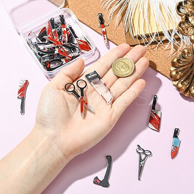 30Pcs 15 Styles Opaque Acrylic Pendants Sets OACR-CJ0002-52-1