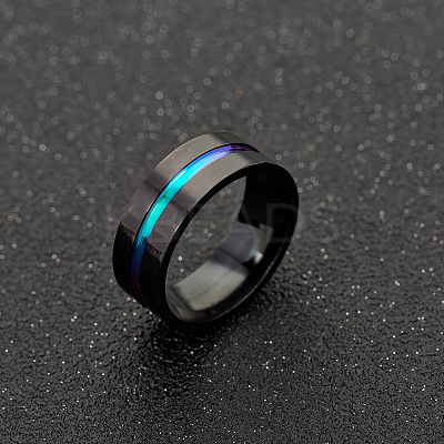 316L Surgical Stainless Steel Wide Band Finger Rings RJEW-T005-10-02-1
