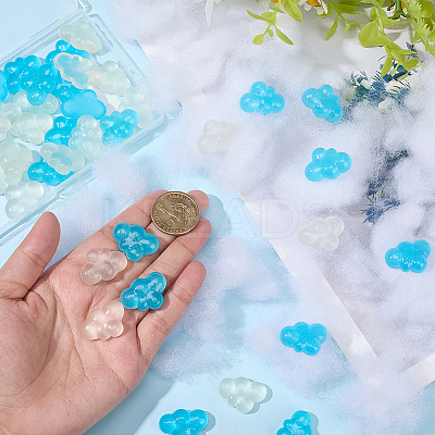 40pcs 2 Colors Luminous Transparent Resin Cabochons RESI-SC0006-59-1