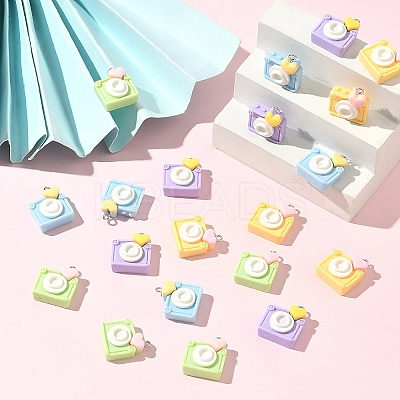 20Pcs 4 Colors Opaque Resin Pendants RESI-YW0005-42-1