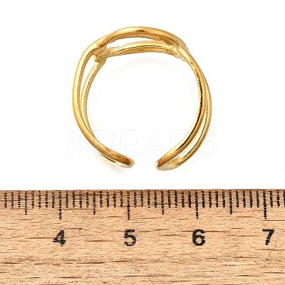 304 Stainless Steel Hollow Oval Open Cuff Rings LS-RJEW-M072-03G-1