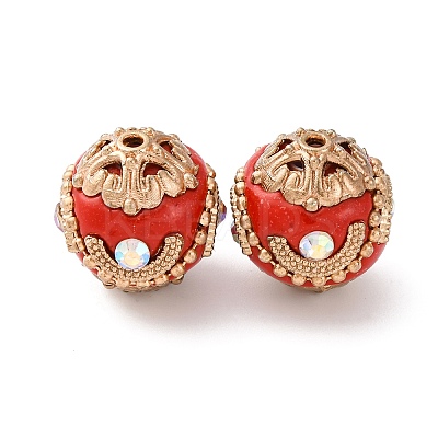 Handmade Resin Indonesia Round Beads IPDL-P005-10KCG-01-1