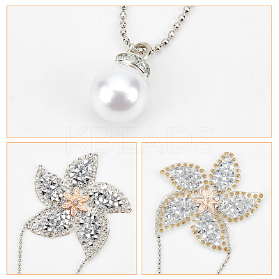 6Pcs 2 Style Star & Windmill Glitter Hotfix Rhinestone DIY-FG0002-26-1