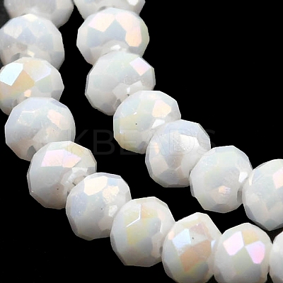 Electroplate Opaque Glass Beads Strands EGLA-F149-AB-02-1