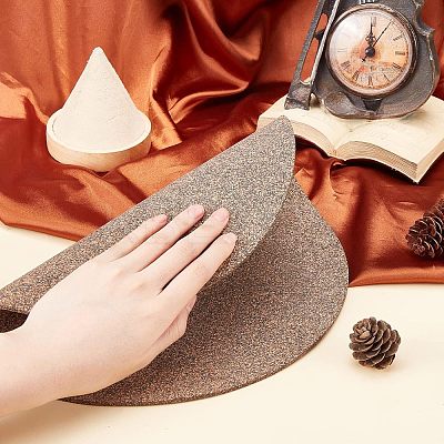 Flat Round Cork Record Mat DIY-WH0258-43-1