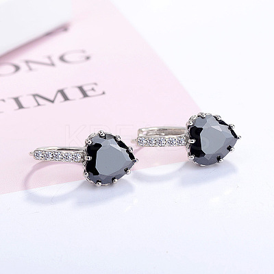 Brass Cubic Zirconia Clip-on Earrings WGDCDFF-02-1