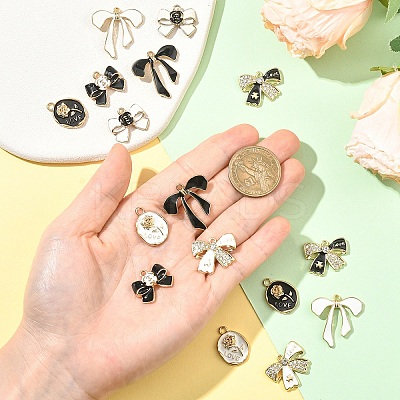 16Pcs 8 Styles Alloy Enamel Charms ENAM-YW0006-97-1