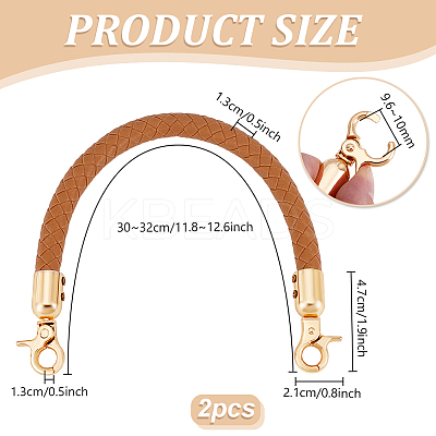 PU Imitation Leather Braided Bag Handles DIY-WH0366-41B-1