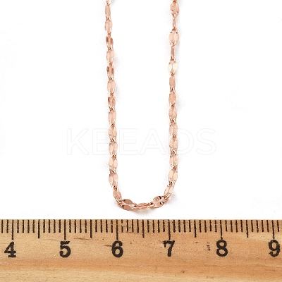 Brass Dapped Chains Necklaces for Women NJEW-D302-23RG-1