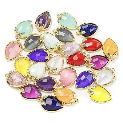 Natural & Synthetic Mixed Gemstone Faceted Pendants G-M431-06G-1