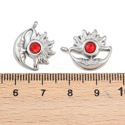 304 Stainless Steel Rhinestone Pendants STAS-Z166-24P-01-1