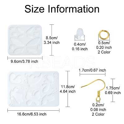 DIY Butterfly Charm Pendant Silicone Molds for DIY Earring Making DIY-YW0009-43-1