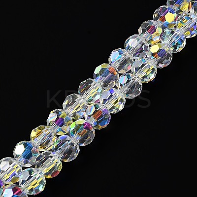 Transparent Electroplate Glass Beads Strands GLAA-Q099-J01-10-1