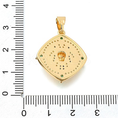 Brass Micro Pave Cubic Zirconia Pendants KK-S049-12G-1