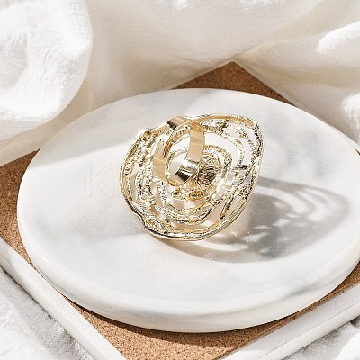 Round Alloy Adjustable Rings for Women RJEW-B108-04KCG-1