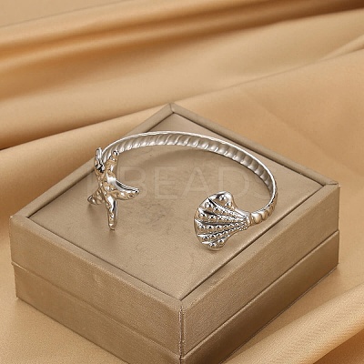 304 Stainless Steel Cuff Bangles for Women BJEW-C122-01P-1