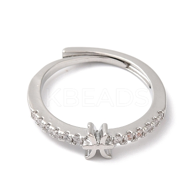Rack Plating Brass Clear Cubic Zirconia Constellation Adjustable Rings for Women RJEW-S407-08P-04-1