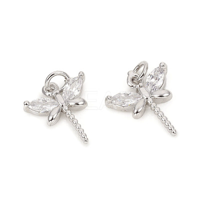 Brass Micro Pave Cubic Zirconia Charms X-ZIRC-L096-06P-1