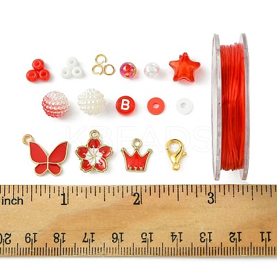 DIY Round Acrylic & Glass Beads Bracelets Jewelry Kits DIY-FS0006-29D-1