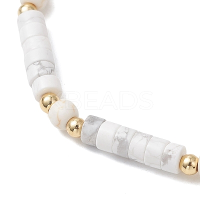 2Pcs Natural Howlite & Dyed Synthetic Turquoise Beads Stretch Bracelets for Women BJEW-JB13216-1