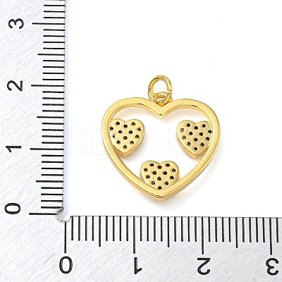 Rack Plating Brass Micro Pave Clear Cubic Zirconia Pendants KK-Z063-10G-02-1