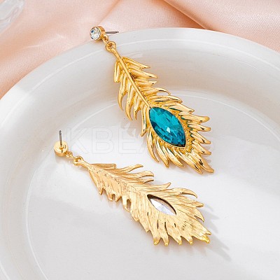 Alloy Rhinestone Stud Dangle Earrings for Women WG327FE-01-1