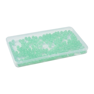 2 Strands Baking Paint Imitation Jade Glass Round Bead Strands DGLA-FS0001-20D-1