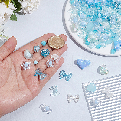 250Pcs 14 Styles Transparent Acrylic Beads TACR-PA0001-15-1
