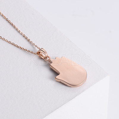 Vintage Gothic Stainless Steel Hamsa Hand Pendant Necklaces EA4293-1