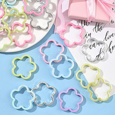 40Pcs UV Plating Acrylic Beads Frame MACR-SP0001-91-1