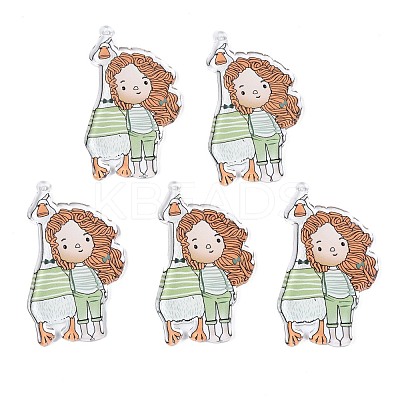 Transparent Printed Acrylic Big Pendants OACR-N133-007-1