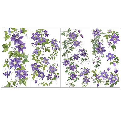 4 Sheets 4 Styles Retro Theme PVC Waterproof Decorative Stickers DIY-WH0489-002-1