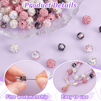 DIY Polymer Clay Rhinestone & Gold Sand Lampwork Beads Making Findings Beads Kits RB-PH0001-59-1