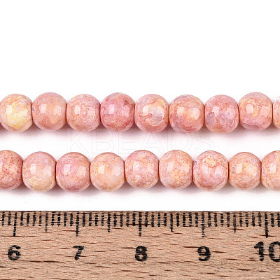 Baking Paint Glass Beads Strands DGLA-N016-6mm-01-1