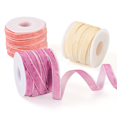 30 Yards 3 Colors Single Face Velvet Ribbon SRIB-TA0001-07-1