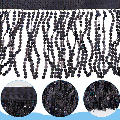 Polyester Sequin Paillette Fringe Tassel Trim OCOR-WH20071-002B-1