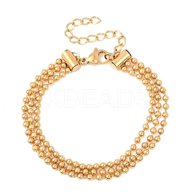 304 Stainless Steel Ball Chain Multi-strand Bracelets BJEW-C128-01B-1