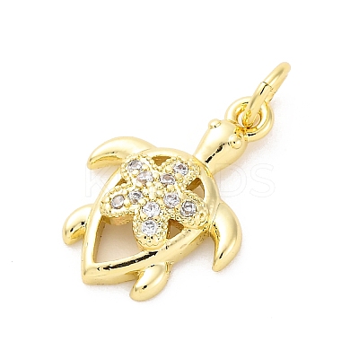Brass Micro Pave Cubic Zirconia Pendants KK-D325-34G-1