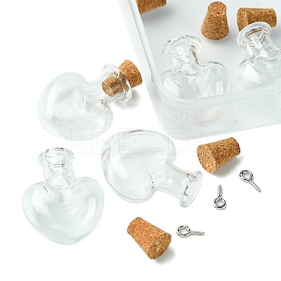 6Pcs Clear Mini High Borosilicate Glass Bottle Bead Containers AJEW-FS0001-09B-1