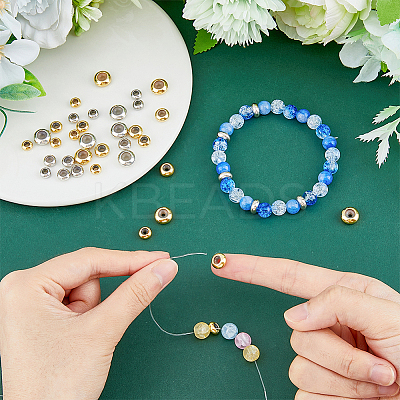 40Pcs 8 Style Brass Beads KK-FH0006-48-1