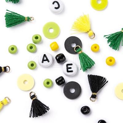 3 Colors 1155Pcs DIY Ghana Jamaican Theme Stretch Bracelets Making Kits DIY-LS0001-22C-1