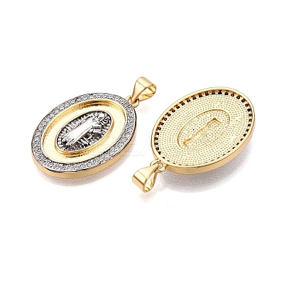Brass Micro Pave Cubic Zirconia Pendants KK-T070-24G-1