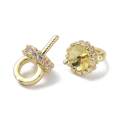 Brass with Cubic Zirconia Peg Bails KK-B087-13A-G-1