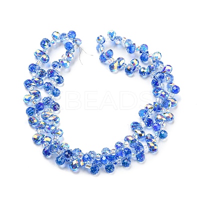 Electroplate Transparent Glass Beads Strands EGLA-P052-01A-AB07-1
