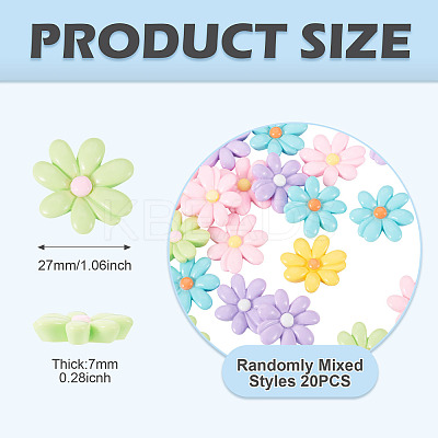 20Pcs Opaque Resin Cabochons CRES-TA0001-59-1