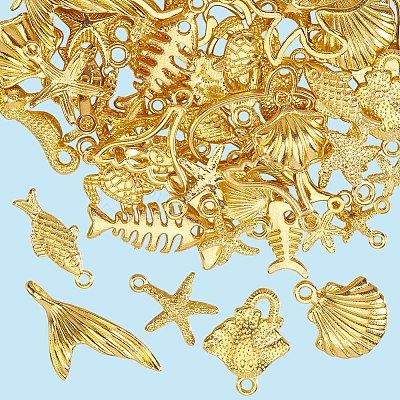 60Pcs Tibetan Style Alloy Pendants FIND-SP0004-07G-1