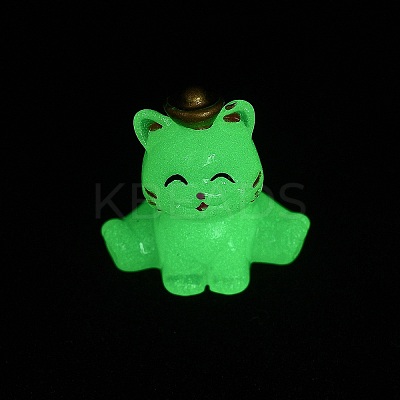 Luminous Resin Lucky Cat Display Decorations DJEW-P020-01D-1